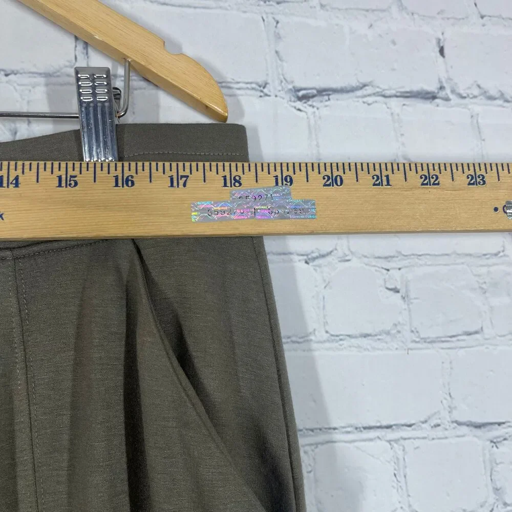 Cable & Gauge Womens Plus 1X Tapared Crop Pants Green Pull On Comfort Stretch - Picture 7 of 12